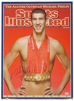 Michael Phelps Signed 18x24 Sports Illustrated Cover Print